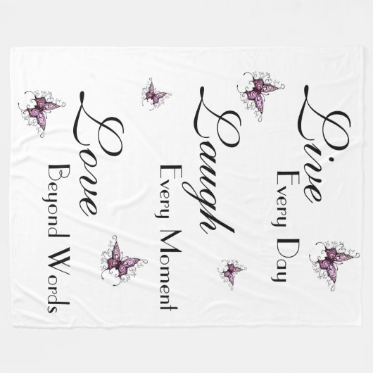 Fleece Blanket/Live Laugh Love (Voorkant (Horizontaal))