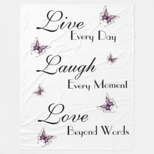 Fleece Blanket/Live Laugh Love Deken