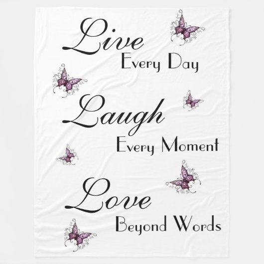Fleece Blanket/Live Laugh Love Deken (Voorkant)
