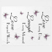 Fleece Blanket/Live Laugh Love Deken (Voorkant (Horizontaal))