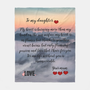 Fleece Blanket Moeder/dochter love message Deken