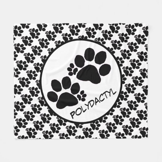 Fleece Blanket - Polydactyl Cat Paws Deken (Voorkant (Horizontaal))
