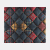 Fleece Blanket Quilt Red Navy Yellow Pattern (Voorkant (Horizontaal))
