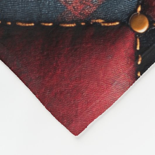 Fleece Blanket Quilt Red Navy Yellow Pattern (Hoek)