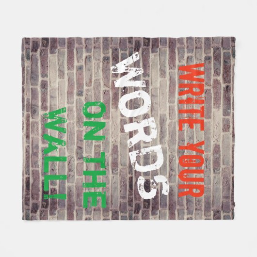 Fleece Blanket Red Brick Wall Aangepaste graffiti (Voorkant (Horizontaal))