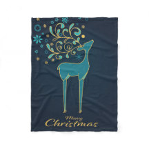 Fleece Blanket | rendieren | Vrolijk kerstfeest