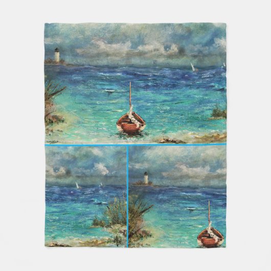 Fleece Blanket Sailships Stormy Zeeen ANNSLEE (Voorkant)