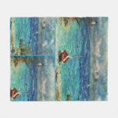 Fleece Blanket Sailships Stormy Zeeen ANNSLEE Deken (Voorkant (Horizontaal))