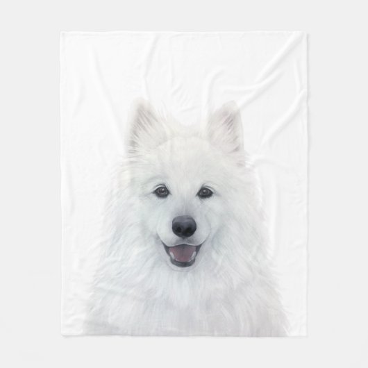 Fleece Blanket, Samoyed Dog by miart (Voorkant)
