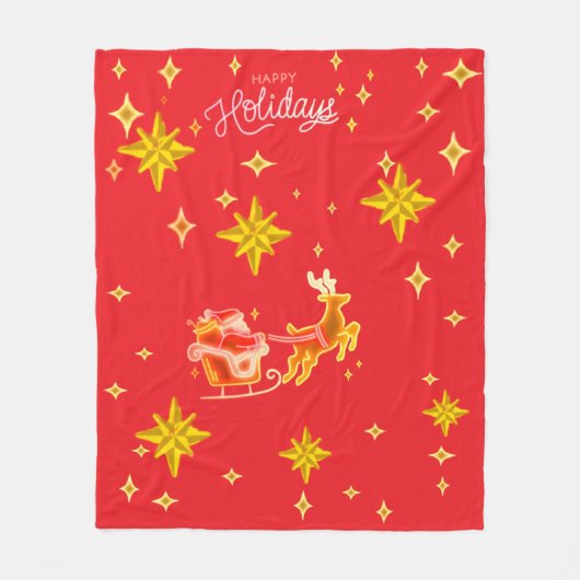 Fleece Blanket Santa Clause  Deken (Voorkant)