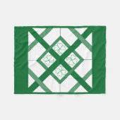Fleece Blanket - Shamrocks op Squares (Voorkant (Horizontaal))
