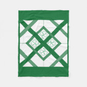 Fleece Blanket - Shamrocks op Squares (Voorkant)