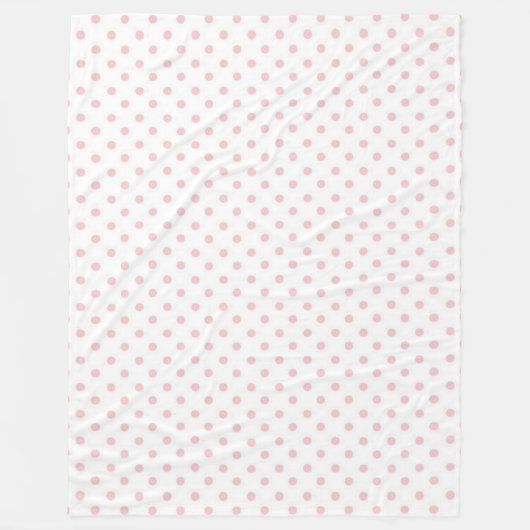 Fleece Blanket/White met roze pooldots (Voorkant)