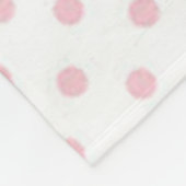 Fleece Blanket/White met roze pooldots (Hoek)