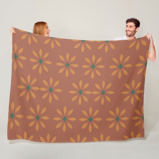 Fleece blanket with flower pattern (In situ)