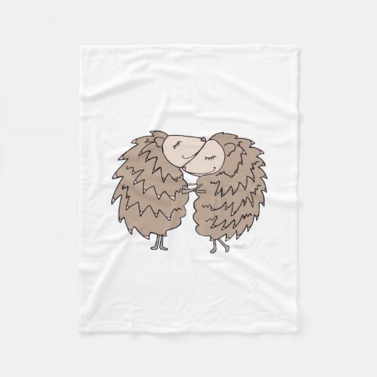 Fleece Blanket with Hedégels knuffelend Deken (Voorkant)
