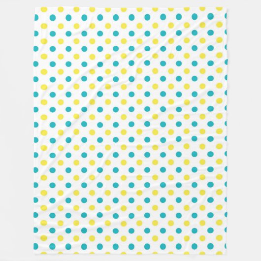 Fleece Blanket/Yellow en Blue Polka Dots (Voorkant)