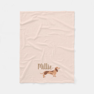 Fleece dachshund baby Blanket, Small Deken
