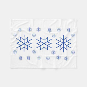 Fleece deken - Blauwe Sneeuwvlok