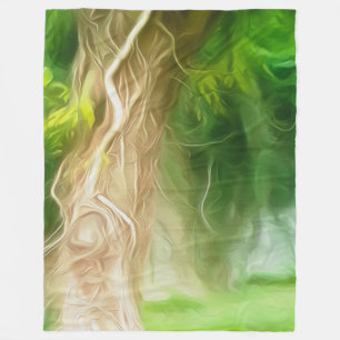 Fleece Deken Dream Light Green Tree