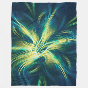 Fleece Deken Fractal Bloem Blauw Palet