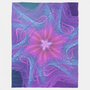 Fleece Deken Fractal Delicate Cyaan Palet