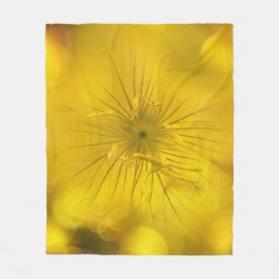 Fleece Deken Geel Bokeh Bloem