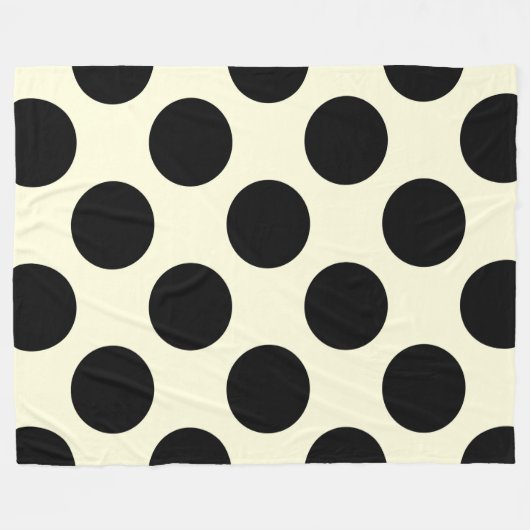 Fleece deken grote cirkels stippen zwart crème (Voorkant (Horizontaal))