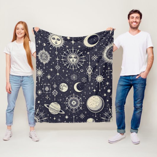 Fleece Deken Kosmische Mythologie Zon en Hemel Sym (In situ)