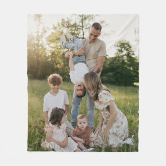 Fleece deken met eigen familie foto