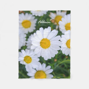 Fleece deken met witte daisy foto