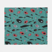 Fleece Deken | Midden-eeuwse moderne atoomkatten (Voorkant (Horizontaal))