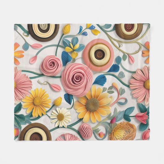 Fleece Deken Natuur's Perfect Patterns: Zonnebloem (Voorkant (Horizontaal))