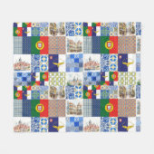 Fleece deken van de Portugese vlag (Voorkant (Horizontaal))