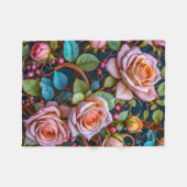 Fleece deken (vintage rozen) (Voorkant (Horizontaal))