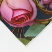 Fleece deken (vintage rozen) (Hoek)