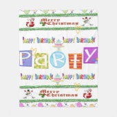 Fleece Deken Vrolijk Kerstfeest Happy Birthday (Voorkant)