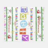 Fleece Deken Vrolijk Kerstfeest Happy Birthday (Voorkant (Horizontaal))