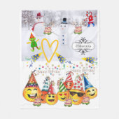 Fleece Deken Vrolijk Kerstfeest Happy Birthday (Voorkant)