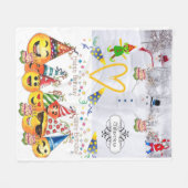 Fleece Deken Vrolijk Kerstfeest Happy Birthday (Voorkant (Horizontaal))