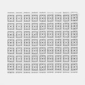 Fleece deken, wit & zwart geometrisch patroon (Voorkant (Horizontaal))