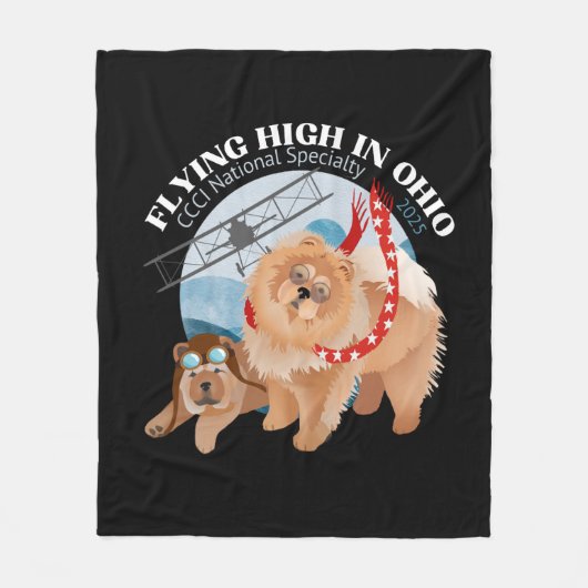 FLEECE DEKEN - ZWART MET 2025 LOGO (Voorkant)