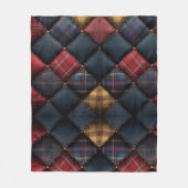 Fleece Dekenkussen Rood Marine Geel Patroon Deken (Voorkant)