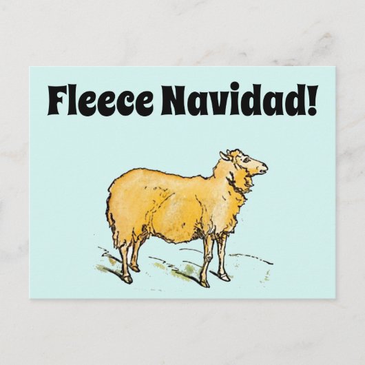 Fleece Feliz Navidad Grappige Kerstmis Schaap Joke Briefkaart (Voorkant)