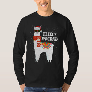 Fleece Feliz Navidad Llama  Kerst Pyjama Lama T-shirt