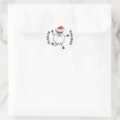 Fleece Feliz Navidad Sheep Kerstmis Ronde Sticker (Tas)