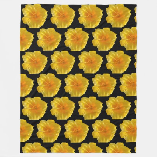 Fleece Gele Bloem Deken (Voorkant)