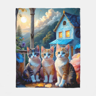 Fleece Kittens to cuddle Cuddle With Blanket Deken