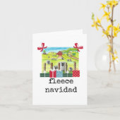 Fleece Navidad, Amusant, Mignonne, Carte de Noël (Fleur jaune)