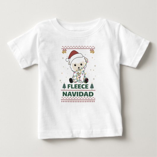 Fleece Navidad - Cute Christmas Sheep Funny Pun Ad (Voorkant)